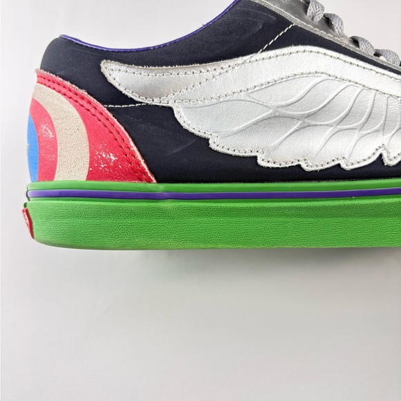 Vans Old Skool Custom Wing Captain America Style Sneakers Size 12 - Picture 2 of 8